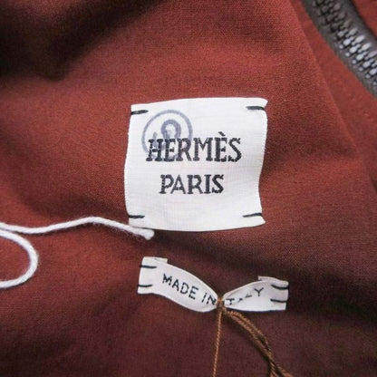 Hermes Short Jacket Outer Cropped Cotton Rave in the Desert 38 Brown