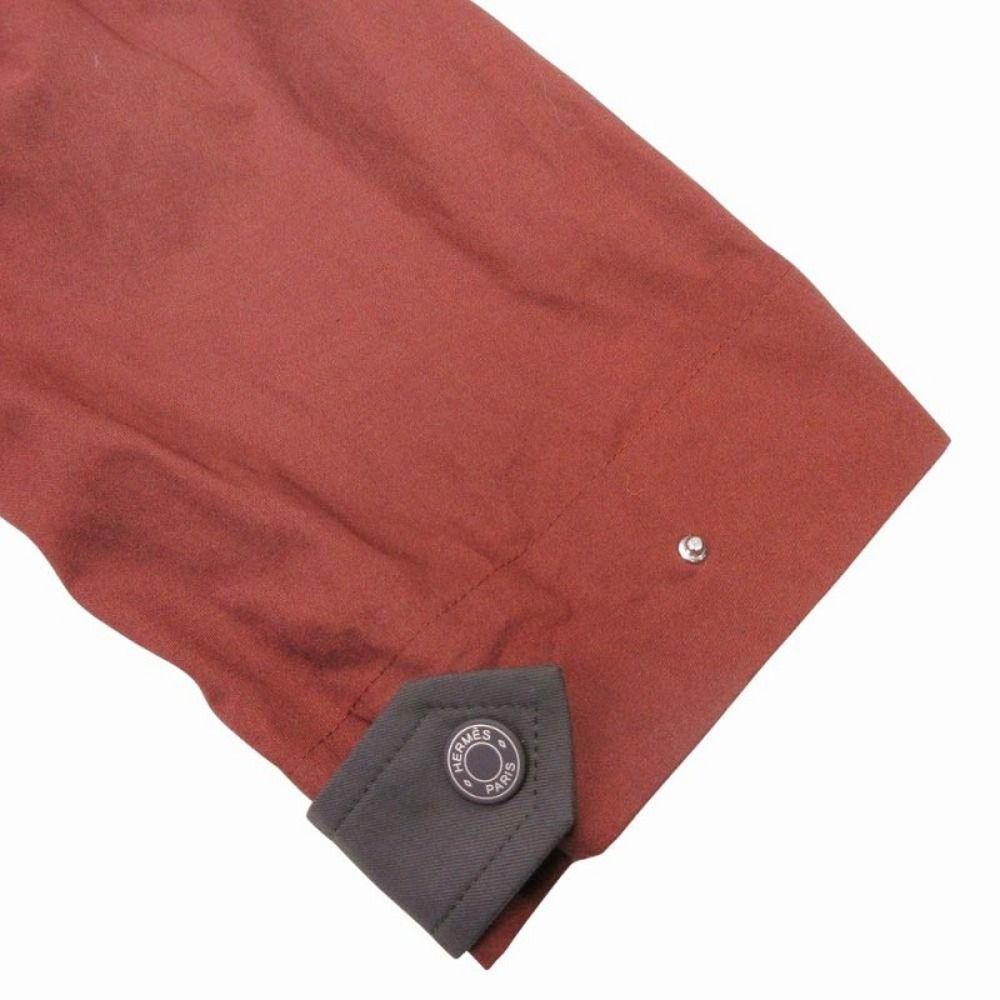 Hermes Short Jacket Outer Cropped Cotton Rave in the Desert 38 Brown