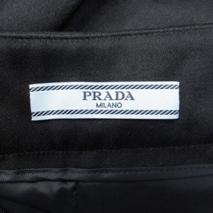 Prada Balloon Midi Skirt Semi Tight Silhouette Below Knee Length Wool Silk 40