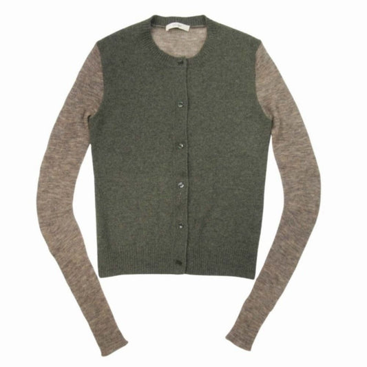 Celine Phoebe Philo Era Cashmere Alpaca Knit Cardigan Color Contrast Top M