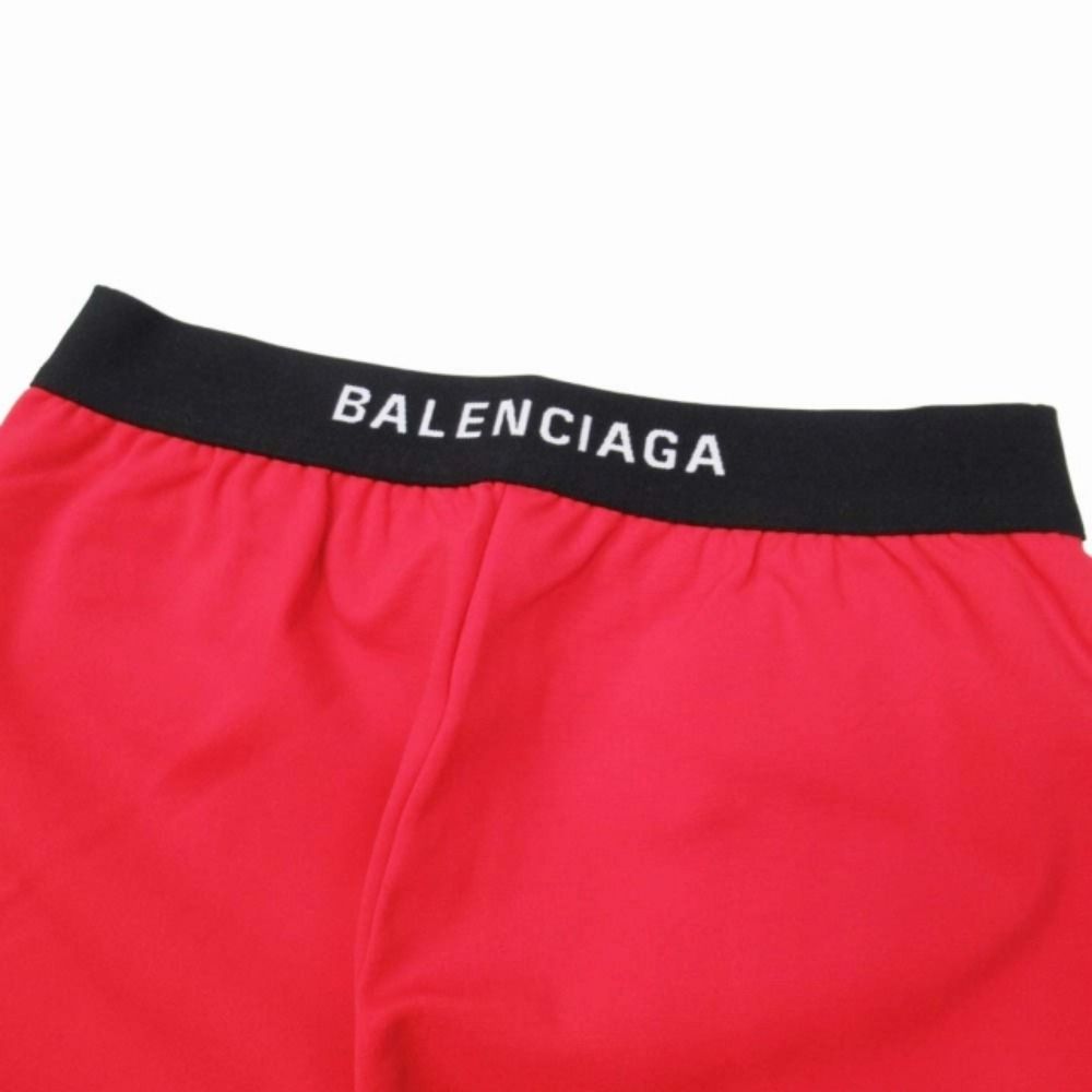 Balenciaga Logo Band Color Skinny Stretch Easy Waist Pants 36 Red