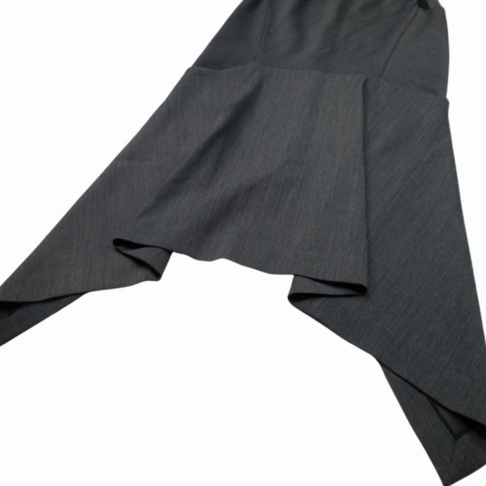 Balenciaga French Sleeve Long Dress Irregular Hem 34 Gray