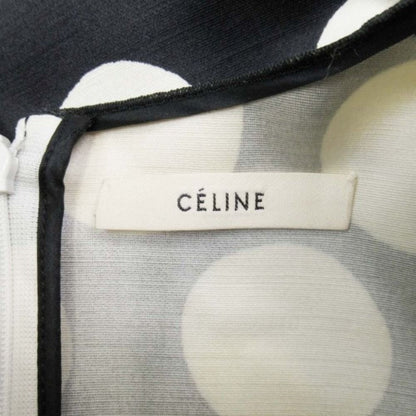 Celine Phoebe Philo Era Dot Dress Half Sleeve 34 Black Ivory