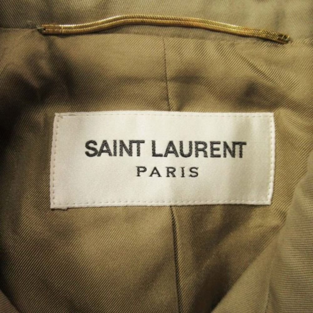 Saint Laurent Paris Hedi Slimane Era Trench Coat Poly Cotton Twill Cloth Spring