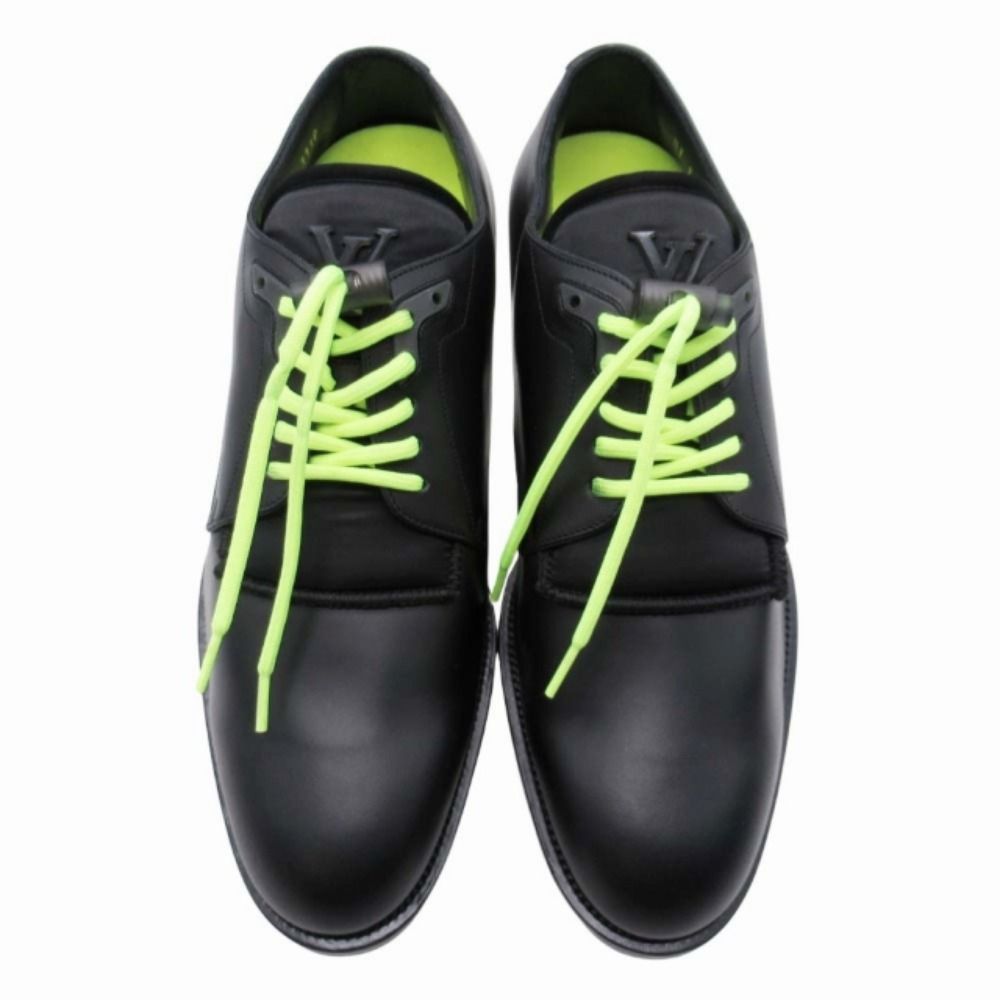 Louis Vuitton Dress Shoes Derby Logo Drost Lace Leather 6 Black