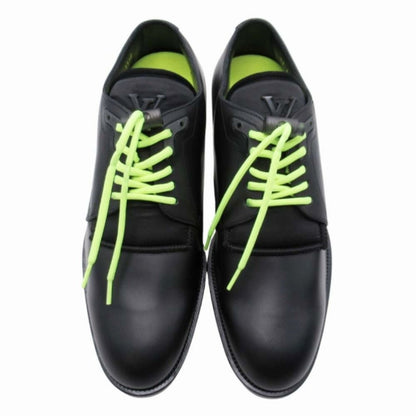 Louis Vuitton Dress Shoes Derby Logo Drost Lace Leather 6 Black