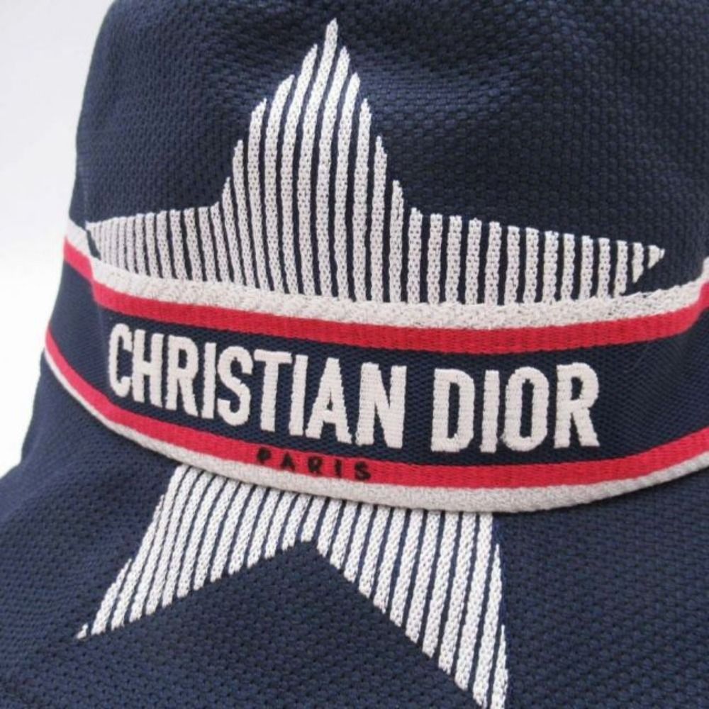 Dior Star Lucky Bucket Hat Logo 58 cm Navy