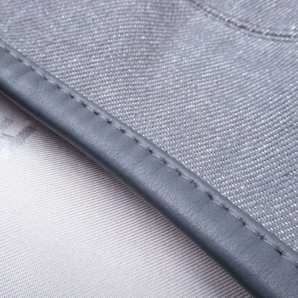 Hermes Gabrielle Beret Denim Leather Trim Series Button Hat Cap 58 cm Gray