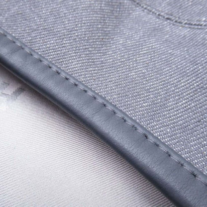 Hermes Gabrielle Beret Denim Leather Trim Series Button Hat Cap 58 cm Gray