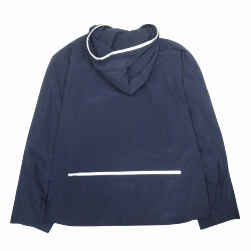Hermes Reversible Nylon Hoodie Logo Soccer Fabric Reflector Line 58 Navy