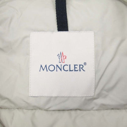 Moncler Tajuna Giubbotto Down Jacket Rider's Style Leather Trim 1 Ivory