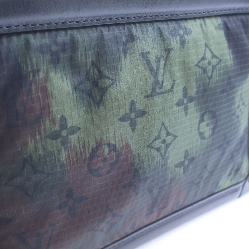 Louis Vuitton Monogram Camouflage Soft Trunk Nylon Leather Shoulder Bag Black