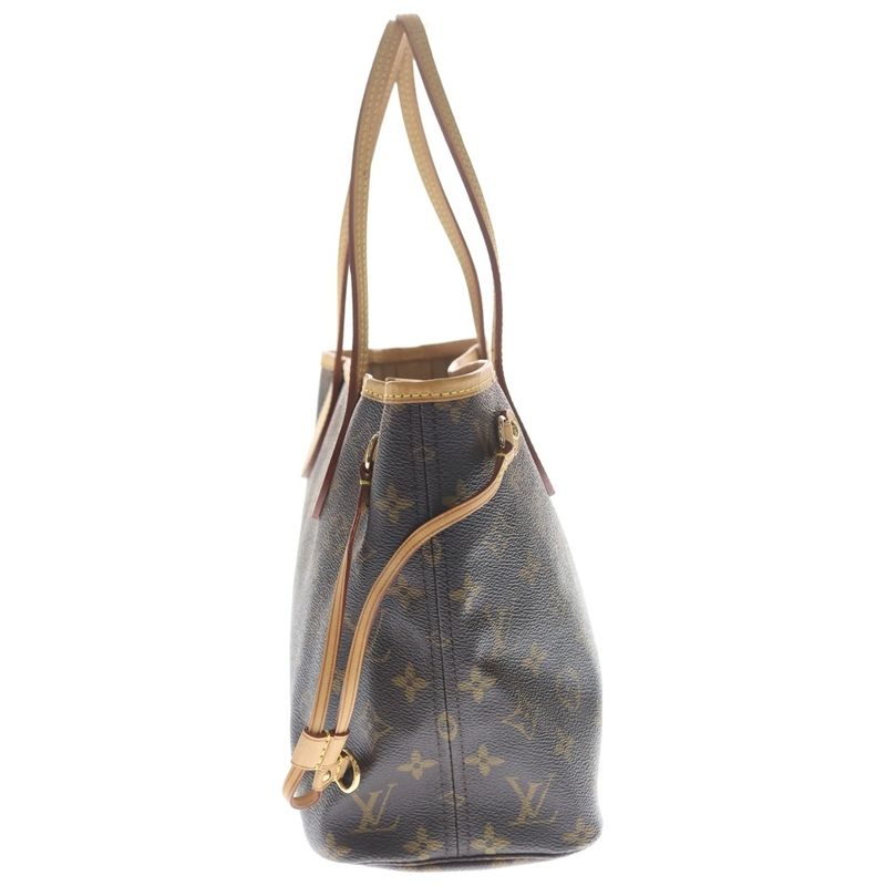 Louis Vuitton Neverfull PM Monogram Leather Hand Tote Gold Brown