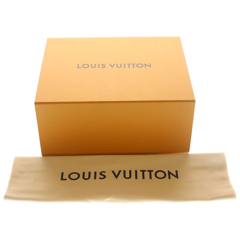 Louis Vuitton on the Go MM Monogram Reverse Giant 2-Way Hand Tote Gold Brown