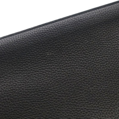 Gucci Small Logo Clutch Case Pouch Black Leather Silver