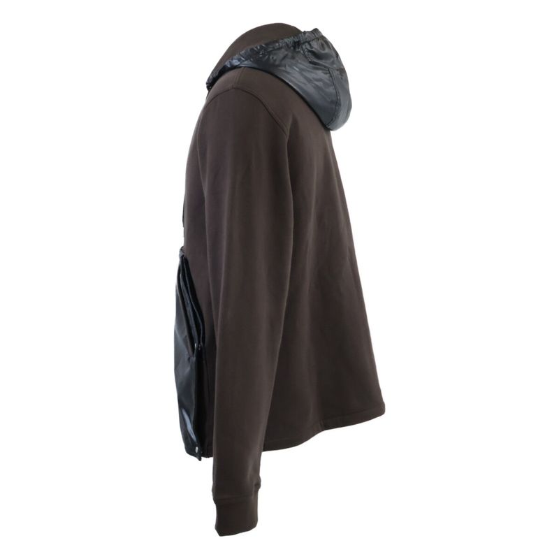 Hermes Nylon Trim Zip Up Hoodie