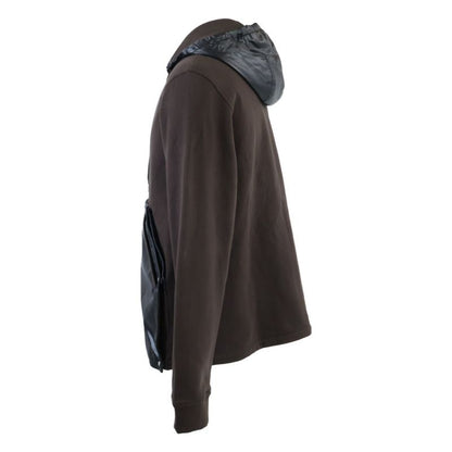 Hermes Nylon Trim Zip Up Hoodie
