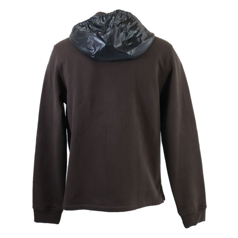 Hermes Nylon Trim Zip Up Hoodie