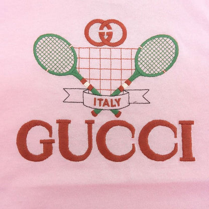 Gucci Tennis Embroidery Logo T-Shirt Top Pink