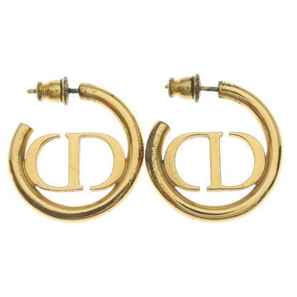 Dior Cdlogo Montane Hoop Earrings Gold