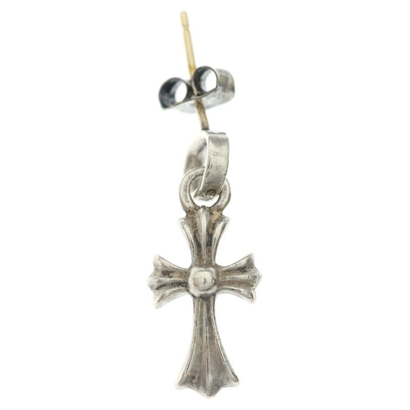 Chrome Hearts Bby Pprchn Baby Fat Cross Drop Earrings Silver