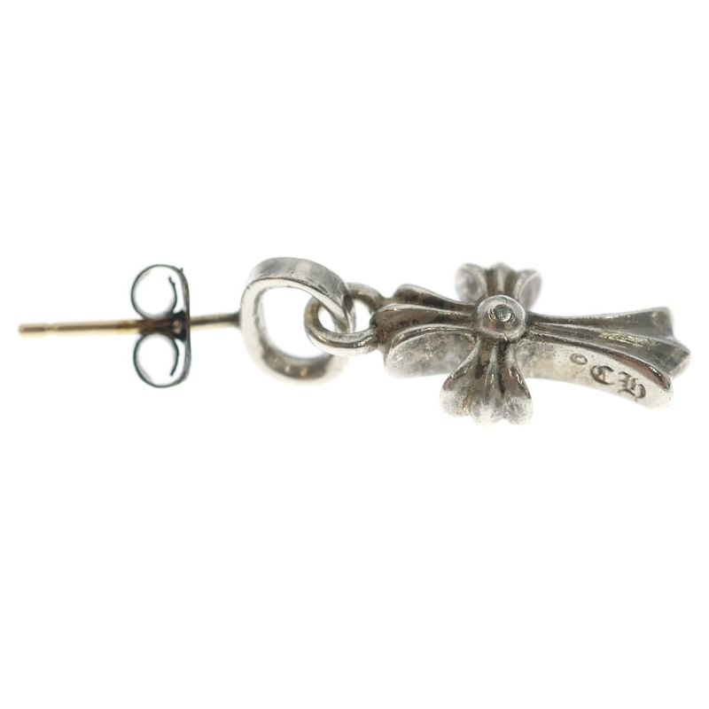 Chrome Hearts Bby Pprchn Baby Fat Cross Drop Earrings Silver