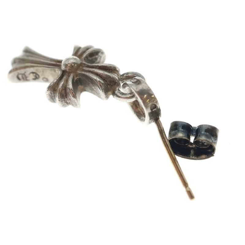 Chrome Hearts Bby Pprchn Baby Fat Cross Drop Earrings Silver