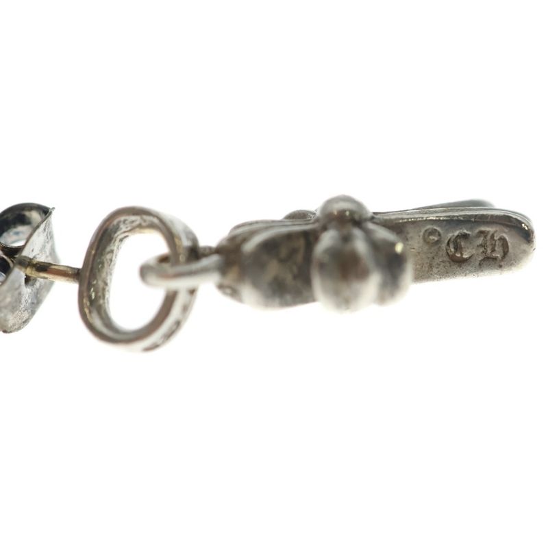 Chrome Hearts Bby Pprchn Baby Fat Cross Drop Earrings Silver