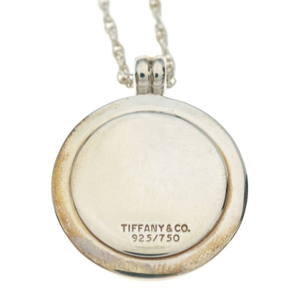 Tiffany & Co Logo Coin Necklace Pendant Chain Gold Silver