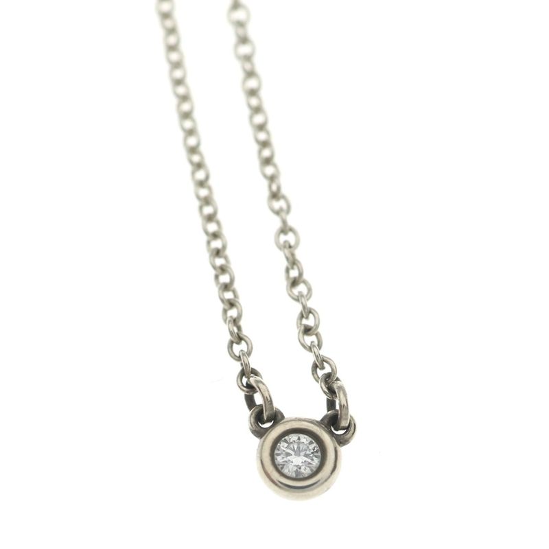 Tiffany & Co by the Yard Diamond Necklace Pendant Chain Silver