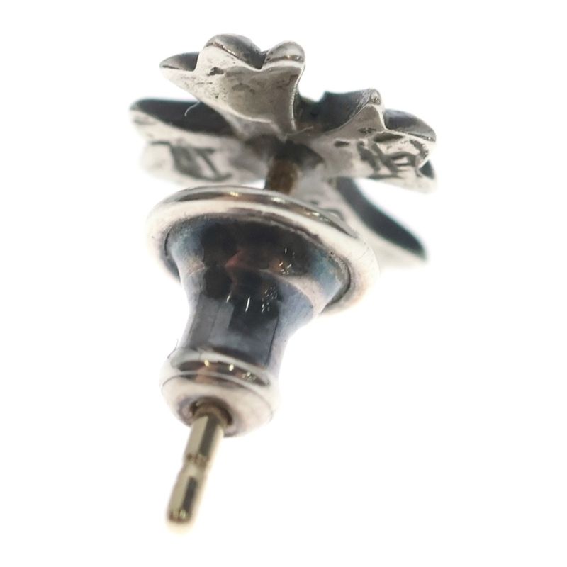 Chrome Hearts No2 CH Crs Dia CH Cross Stud 1 Diamond Earrings Silver