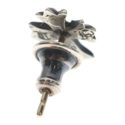 Chrome Hearts No2 CH Crs Dia CH Cross Stud 1 Diamond Earrings Silver
