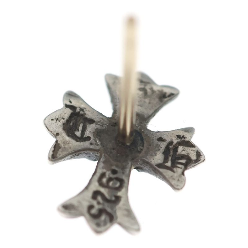 Chrome Hearts No2 CH Crs Dia CH Cross Stud 1 Diamond Earrings Silver