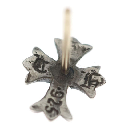 Chrome Hearts No2 CH Crs Dia CH Cross Stud 1 Diamond Earrings Silver