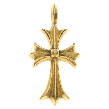 Chrome Hearts 22k Tny Crsf P Dia Tiny Fat Cross Pave Diamond Pendant Top Gold