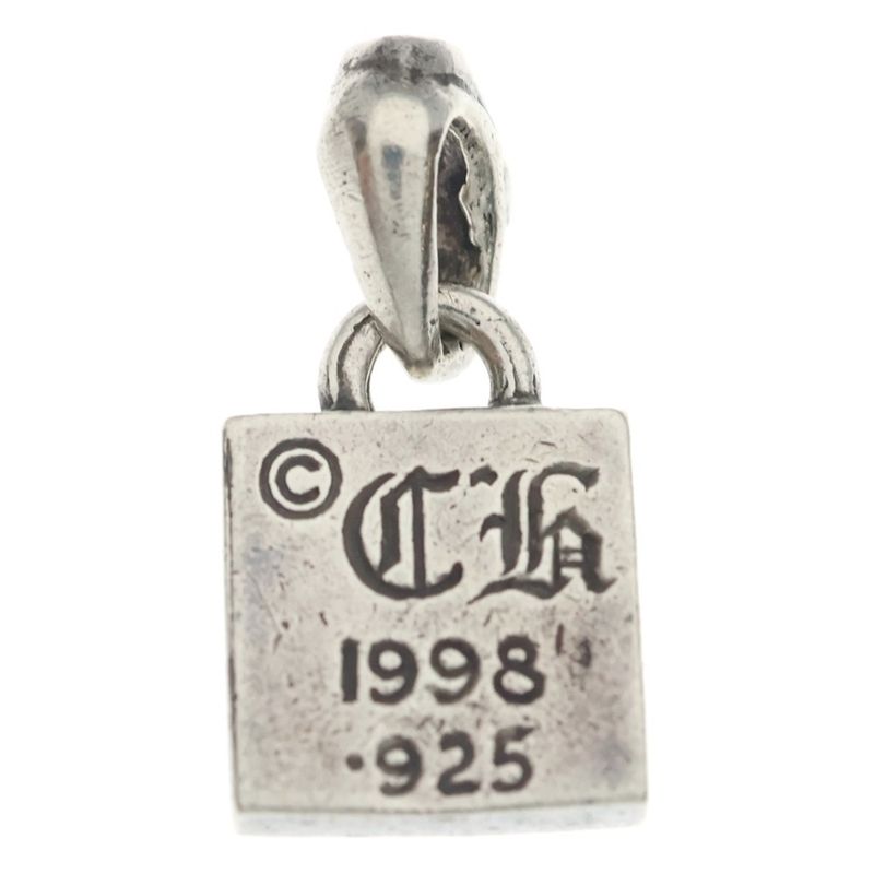 Chrome Hearts Framed CH Plus Emerald Charm Pendant Top Silver