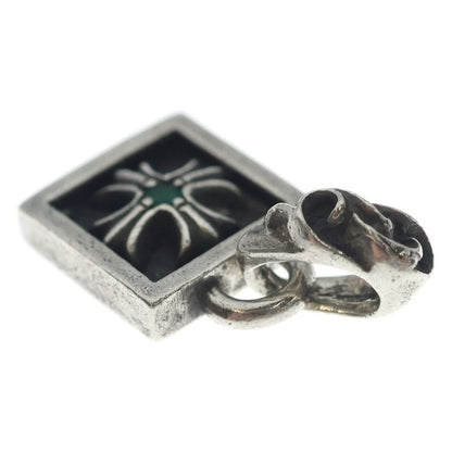 Chrome Hearts Framed CH Plus Emerald Charm Pendant Top Silver