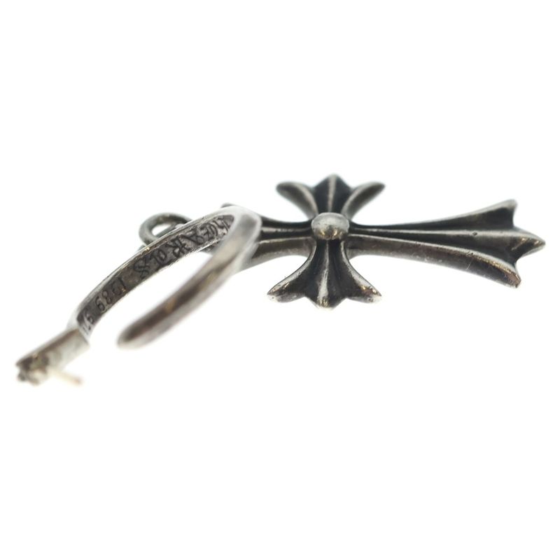 Chrome Hearts Tiny CH Cross Hoop Earrings Silver
