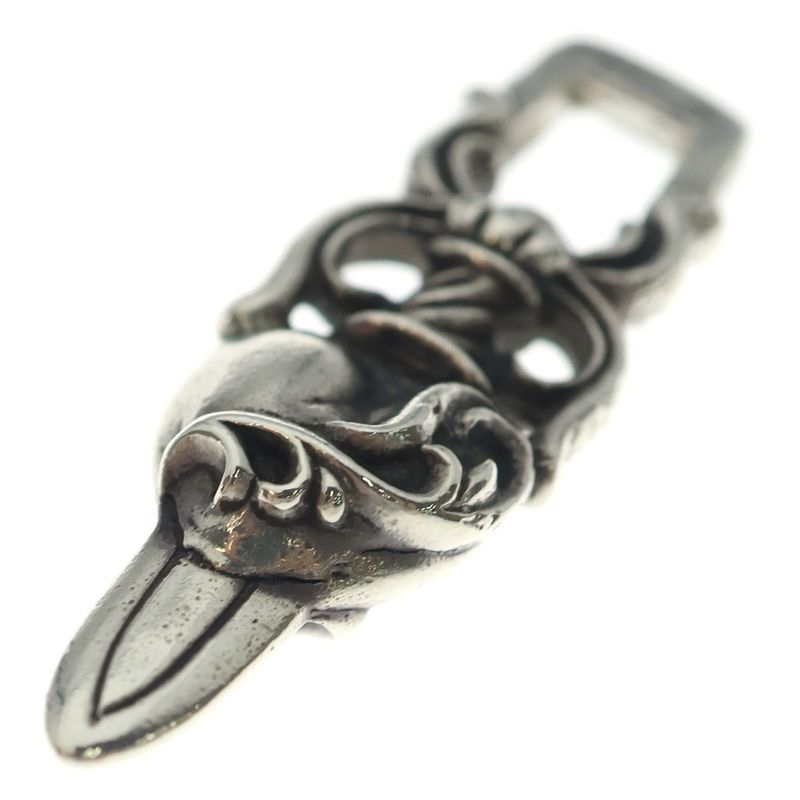 Chrome Hearts Dagger Heart Daga Pendant Top Silver