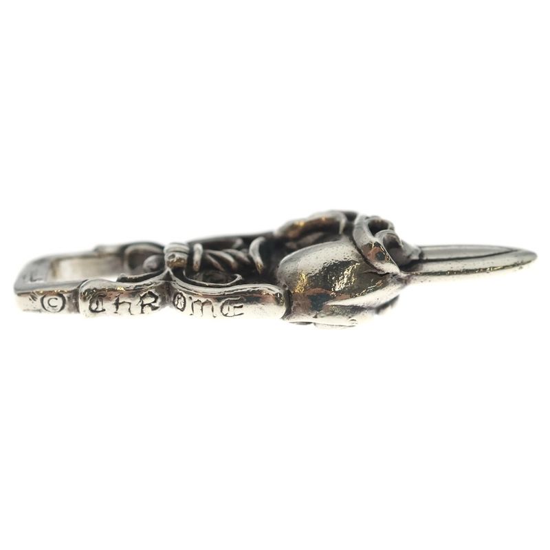 Chrome Hearts Dagger Heart Daga Pendant Top Silver