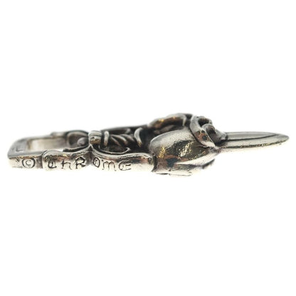 Chrome Hearts Dagger Heart Daga Pendant Top Silver