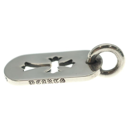 Chrome Hearts D Tag Sml CO Crs Cutout Cross Dog Tag Small Pendant Top Silver
