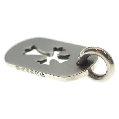 Chrome Hearts D Tag Sml CO Crs Cutout Cross Dog Tag Small Pendant Top Silver