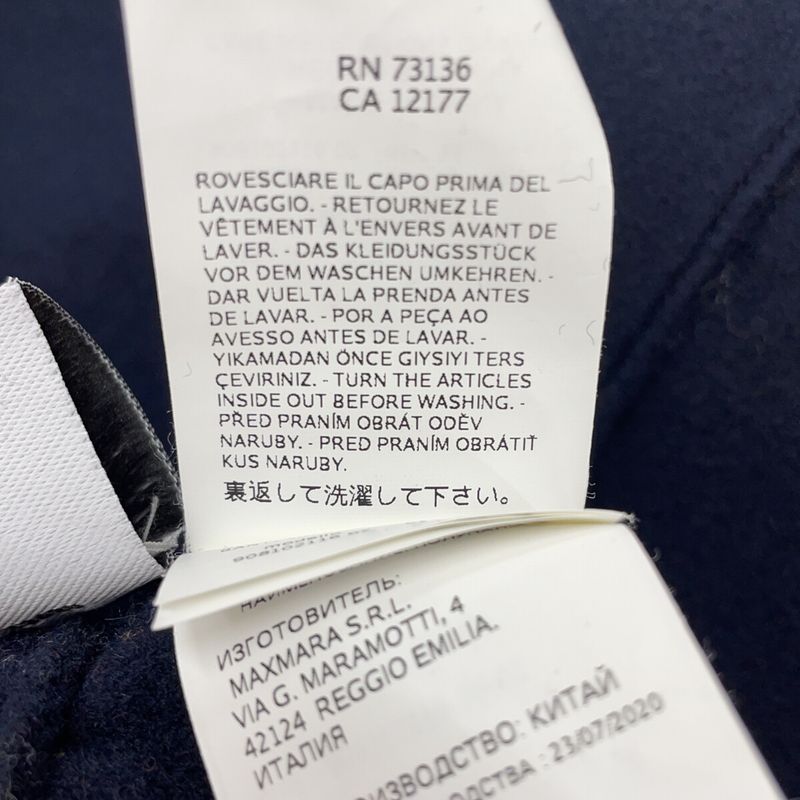 Max Mara S Maxmara Cucito Amano Navy Virgin Wool Drawstring W-zip Federated