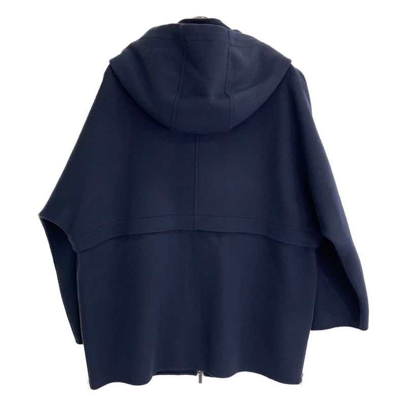 Max Mara S Maxmara Cucito Amano Navy Virgin Wool Drawstring W-zip Federated