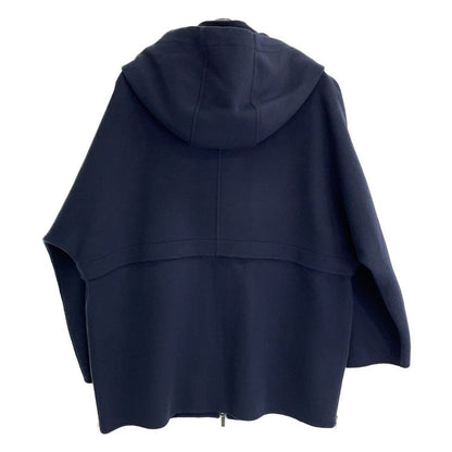 Max Mara S Maxmara Cucito Amano Navy Virgin Wool Drawstring W-zip Federated