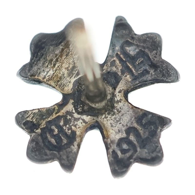 Chrome Hearts No2 CH Pls CH Plus Stud Earrings Silver