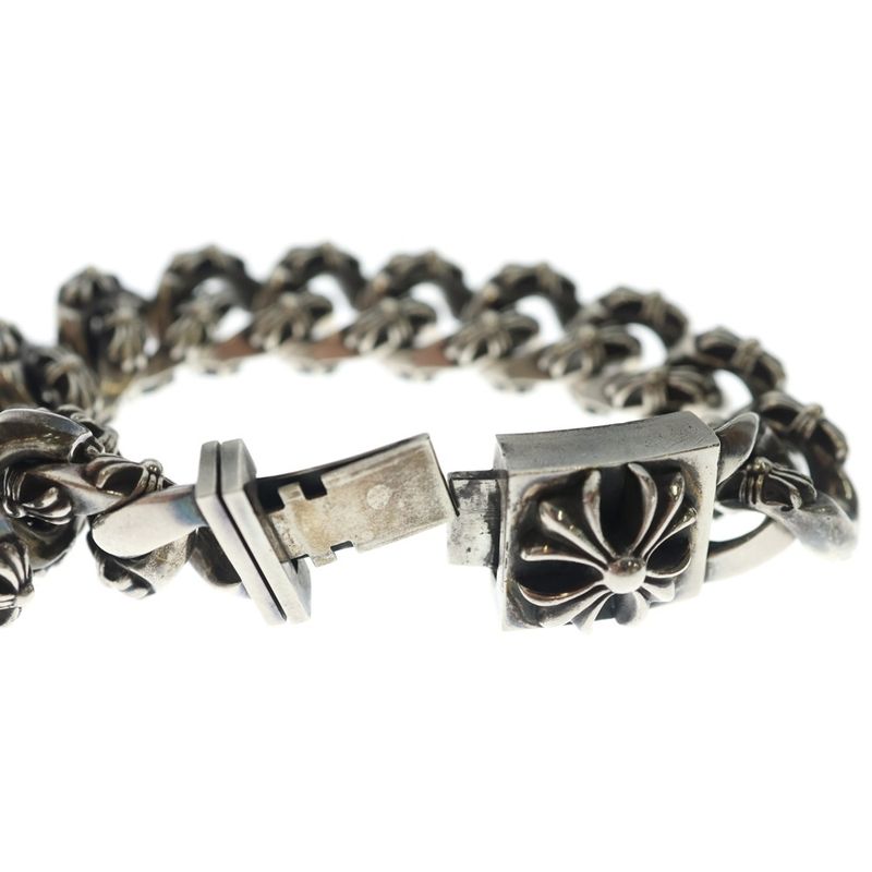 Chrome Hearts EX Fncy Chx Large Box ID Silver Bracelet