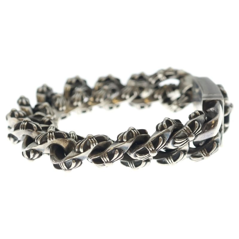 Chrome Hearts EX Fncy Chx Large Box ID Silver Bracelet