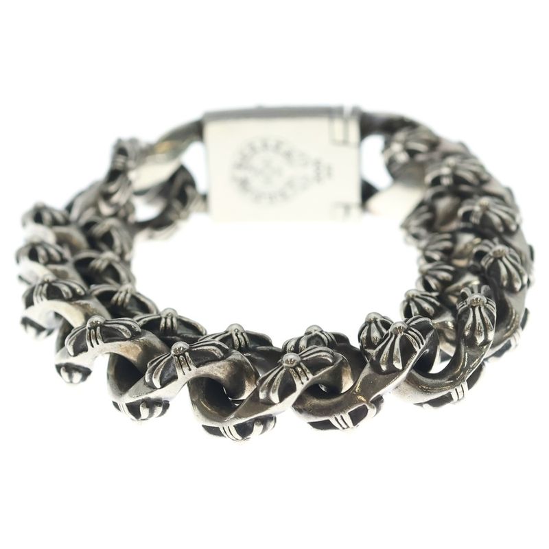 Chrome Hearts EX Fncy Chx Large Box ID Silver Bracelet